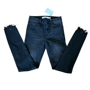 Hidden Women Charcoal Gray Amelia Skinny Distressed Jeans Size 24-NWT